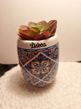 Portugual Vase Faux Plant Souvinear